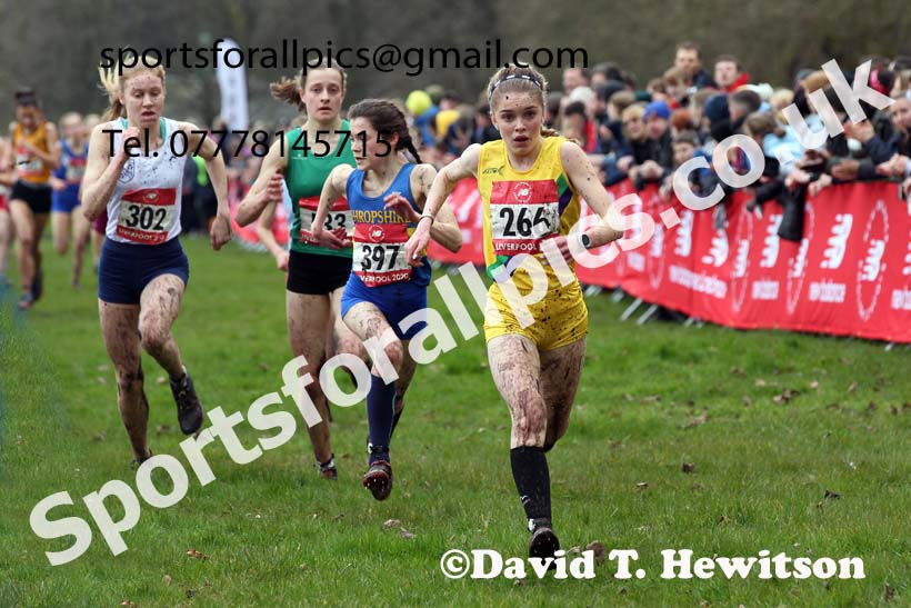 Intermediate girls, 2020 New Balance English Schools Champs., Sefton Park, Liverpool. Photo: David T. Hewitson/Sports for All Pics